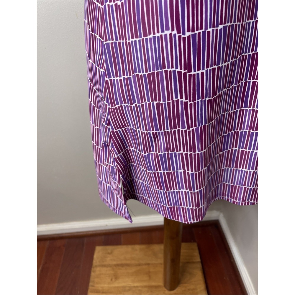 Nuu Muu Sleeveless Scoop Neck Purple‎ Geometric Stretch Dress XS - Picture 5 of 10